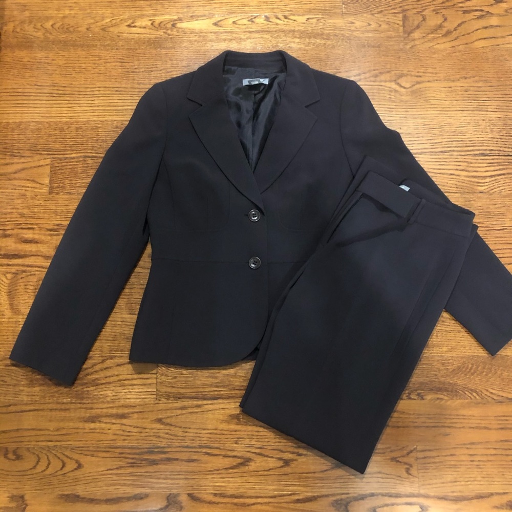 ANN TAYLOR chocolate brown pantsuit